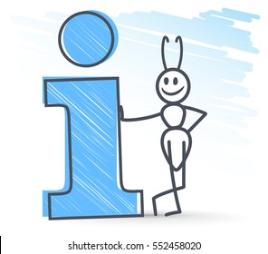 Ant next to a information symbol