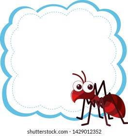 Ant on blank background illustration