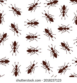 Ant pattern seamless  background, vector illustration for printing clothes, paper, fabric.