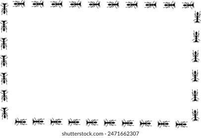 Ant rectangle trail illustration. Insect path