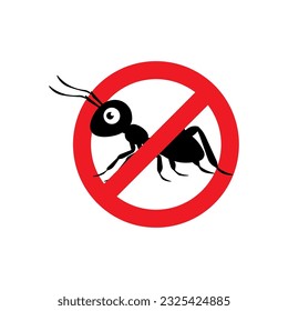 Ant in red forbidding circle vector