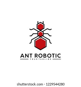 Ant Robot Polygon Simple Logo Template