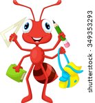 Ant with school supplies