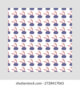 Ant seamless pattern with cute cartoon insect character background