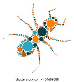 ant shape vector design by color point