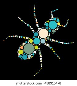ant shape vector design by color point