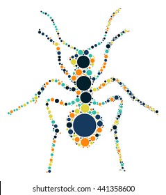 ant shape vector design by color point