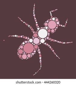 ant shape vector design by color point
