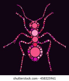 ant shape vector design by color point