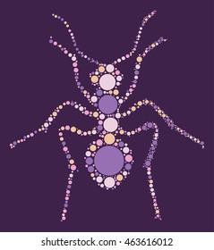 ant shape vector design by color point