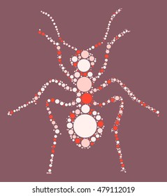 ant shape vector design by color point