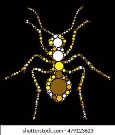 ant shape vector design by color point