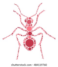 ant shape vector design by color point