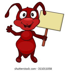 Ant with a sign