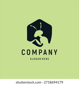 Plantilla de Vector de elemento de diseño de logotipo de silueta de hormiga