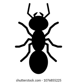 Ant silhouette logo symbol icon sign. A simple ant silhouette illustration, isolated.