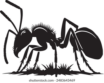 Ant silhouette vector art illustration