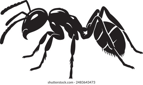 Ant silhouette vector art illustration