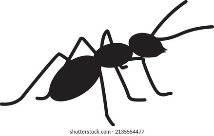 Ant Silhouette Vector Black White Stock Vector (Royalty Free ...