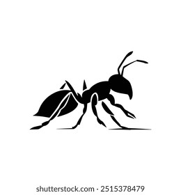Ant Silhouette Vector Black and White