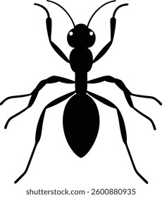 Ant silhouette, ant vector, ant icon, black ant clipart vector illustration