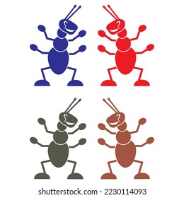 Ant Silhouette Vector Illustration Isolated On A White Background
