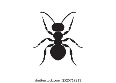 Ant silhueta vetor ilustração fundo branco