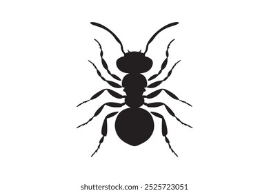 Ant silhouette vector illustration white background