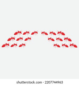 Ant silhouette vector on a white background