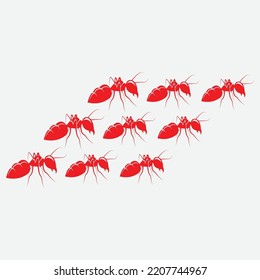 Ant silhouette vector on a white background