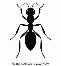 ant silhouette vector on white background