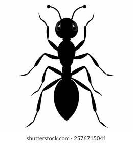 ant silhouette vector on white background