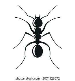 Ant silhouette vector style isolated on white background. 10 eps