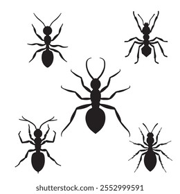 Ant silhouette vector Style with white background