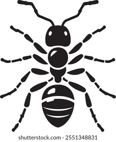 Silueta de la hormiga con el fondo blanco