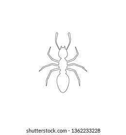 Ant. simple flat vector icon illustration. outline line symbol - editable stroke