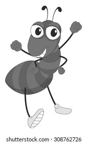 Ant con ilustración facial sonriente
