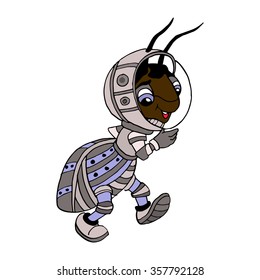 ant in a spacesuit vector illustration