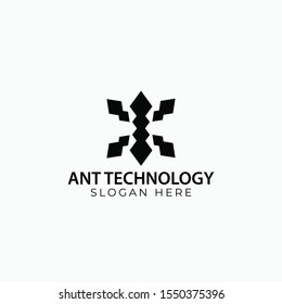ant technology multimedia logo vector isolated design 