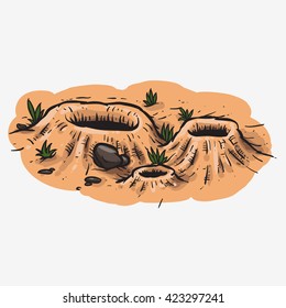 Ant And Termites Nest On The Ground Drawing And Sketch