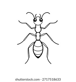 Hormiga Con Tres Segmentos De Cuerpo Y Seis Patas Arte vectorial