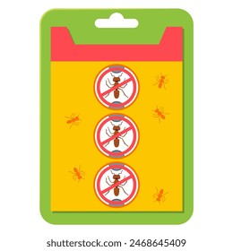 Ant trap indoor pet friendly vector cartoon illustration isolated on a white background.