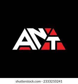 ANT triangle letter logo design with triangle shape. ANT triangle logo design monogram. ANT triangle vector logo template with red color. ANT triangular logo Simple, Elegant, and Luxurious design.