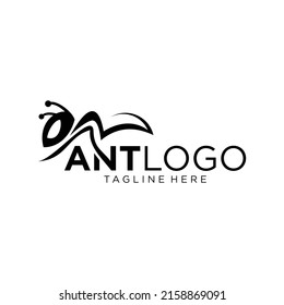 Ilustración del logotipo de diseño de vectores de hormiga