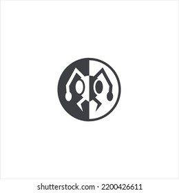 Ilustración del logotipo de diseño de vectores de hormiga con color negro