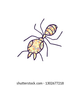ant vector doodle sketch isolated on white background