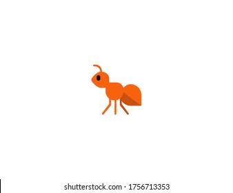 Icono plano vectorial de hormiga. insecto aislado de insecto, ilustración de ant emoji 