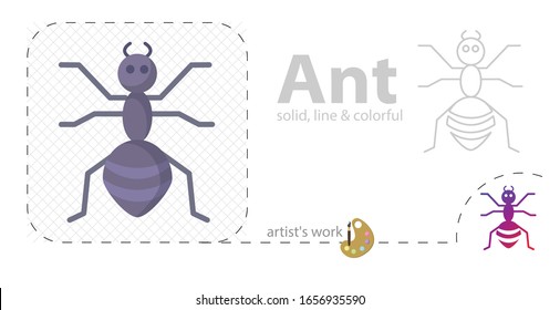 Ant vector flat illustration icon