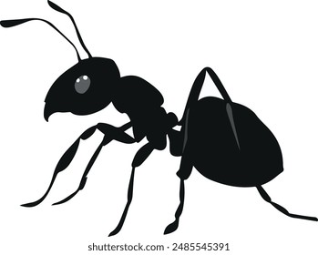 Ant Vector Icon Art Black and White