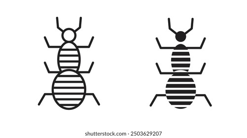 Ant vector icon in solid and outline style
